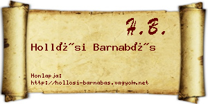 Hollósi Barnabás névjegykártya
